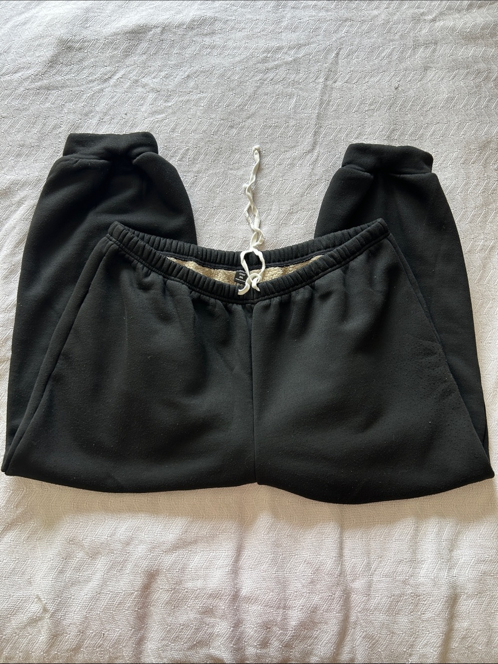 Fur lined sweatpants